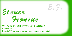 elemer fronius business card